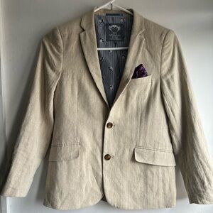 Appaman Light Tan Blazer with anchor handkerchief coat jacket 12 blazer